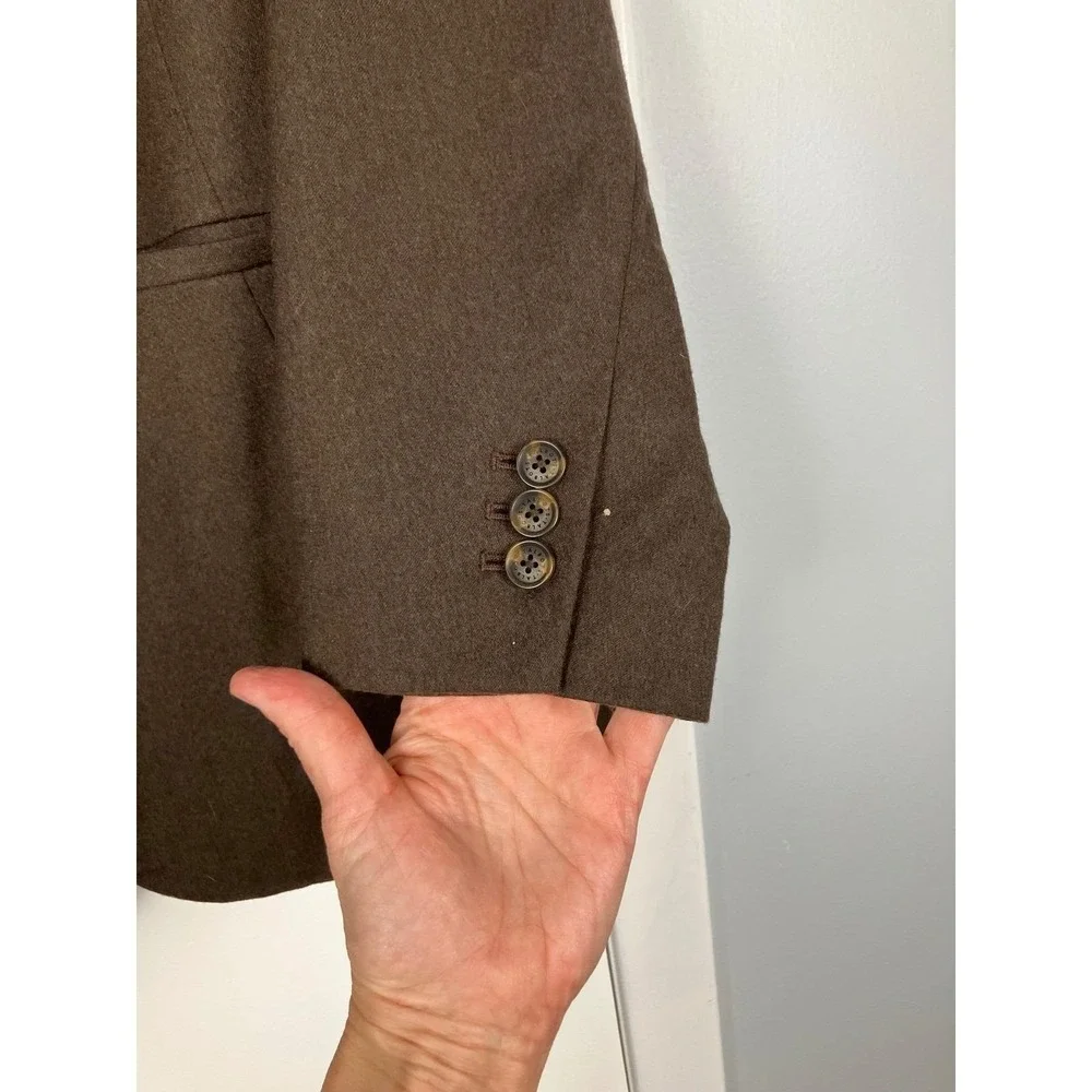 Talbots‎ Mocha Brown Wool Blend Blazer Jacket 